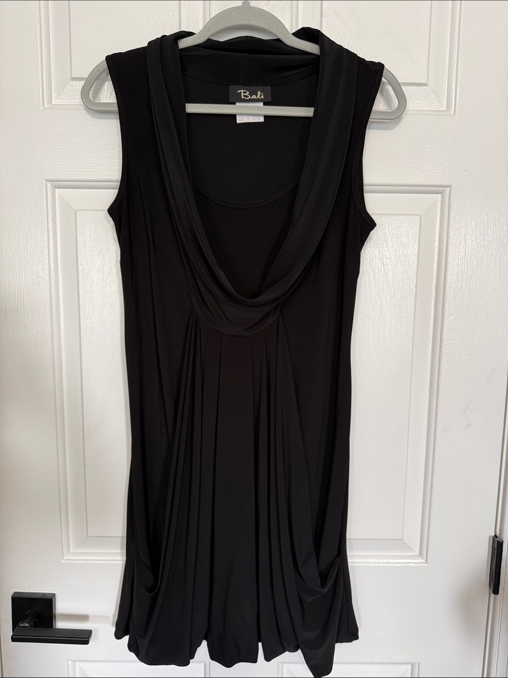Bali Black Sleeveless Cowl Neck Dress